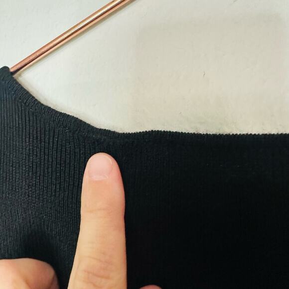 SEE BY CHLOE Women's Black Sweater Wool Ruffle Tie Back Mini Dress Size Medium - Picture 11 of 13